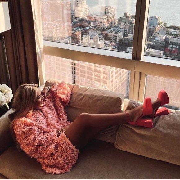 RARE ZARA FLORAL KNIT COAT PINK - Picture 6 of 16